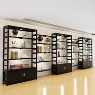 章魚哥 貨架展示架化妝品展示柜產(chǎn)品貨物架樣品展柜倉(cāng)儲(chǔ)置物架貨柜 黑色加黒架 100厘米長(zhǎng)五層中間板