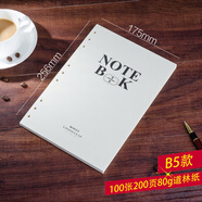 博文文具活頁(yè)本替芯加寬行距橫線(xiàn)活頁(yè)紙 A5筆記本內芯 可拆卸 B5九孔活頁(yè)內芯紙 A4本子替換芯100頁(yè) No.1002 B5橫線(xiàn) 9孔（100張）