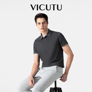 威可多（VICUTU）【everPolo二代】七夕禮物男士短袖商務(wù)T恤polo衫深灰185/104B