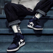 耐克（NIKE）夏季新款男鞋AirJordan1MidAJ1白扣碎小倫納德籃球板鞋官方艦店 554724-445 AJ1 黑紫腳趾 44