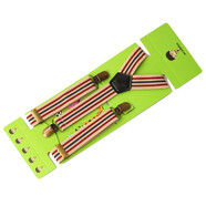 皇商韓版兒童背帶夾寶寶吊褲帶夏天男童女童大童小童3夾背帶夾韓國夾 小童時(shí)尚條紋古銅扣適合1-6歲