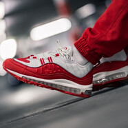 耐克（NIKE）男鞋AIR MAX 98全掌氣墊鞋休閑舒適輕便緩震耐磨跑步鞋640744-110 640744-602 白紅復古氣墊 40