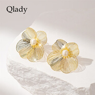 Qlady花朵養(yǎng)耳洞耳釘女2025年新款輕奢高級(jí)感耳環(huán)氣質(zhì)大氣銀針耳飾