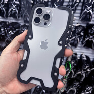 龍豈蘋果16手機殼iPhone16promax金屬邊框保護套機甲全包防摔定制ip16plus實木夏天透氣散熱磁吸外殼硬 【RJ56】手臂【全金屬】黑色 蘋果16 Pro Max