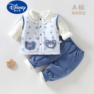 迪士尼（Disney）嬰兒衣服秋冬套裝120g夾棉兩件式棉衣棉褲紅色新年寶寶冬季加厚冬 86804藍(lán)色 120g加棉官方旗艦版 73 cm 適合6-12個(gè)月16-20斤