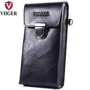 帷格（VIIGER） 真皮手機腰包男穿皮帶豎款6.7英寸6.8運動(dòng) 單層薄款工地干活新款 款式2# 黑色