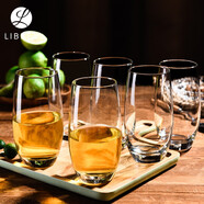 Libbey利比無鉛玻璃杯家用透明茶杯牛奶杯果汁杯飲料杯420ml 6只