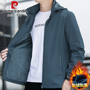 皮爾卡丹（pierre cardin）沖鋒衣男春秋季新款夾克戶(hù)外登山服防水軟殼衣彈力運動(dòng)風(fēng)衣外套男 煙灰【秋冬加 絨】6615 加厚 XL =110-125