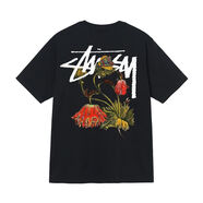 斯圖西（stussy）純棉25斯圖西/Stussy歐美潮牌花朵短袖t恤寬松嘻哈男女情侶體恤 枯萎花 黑色 L