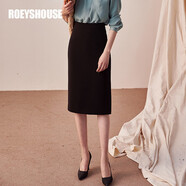 ROEYSHOUSE羅衣簡(jiǎn)約黑色知性包臀半身裙女修身職業(yè)中長(zhǎng)裙01645 黑色 S