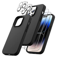 JETechJETech 蘋(píng)果iPhone 14 Pro硅膠殼三合一保護套裝（硅膠保護殼+鋼化膜+鏡頭膜） 黑色