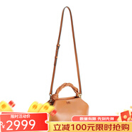 GANNI【BC直郵】BOU女士再生皮革金屬徽標六邊形單肩包/手提包 焦糖色