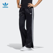 阿迪達斯（adidas） 三葉草女褲 2025秋季新款寬松舒適運動褲黑色休閑跑步長褲 H39046 黑白  XS