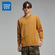 真維斯（Jeanswest）毛衣男圓領(lǐng)寬松情侶本命年龍年衣服上衣2025春季秋新款男KC 中黃色2420 M