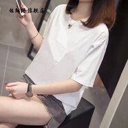 佐緋絡(luò) 特加肥加大碼240斤短袖T恤女夏裝胖mm 238#白色 5XL _建200-240斤