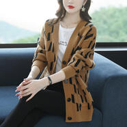 VDVFL東莞大朗針織衫女加針織開衫高檔毛衣加厚寬松中長款旗艦正·品 駝色 2XL碼建議【130-145斤】