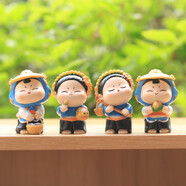 如果（Roogo）古風(fēng)國(guó)潮小擺件創(chuàng)意裝飾品辦公桌面可愛(ài)仕女伴手禮送女生生日禮物 唐小圓的泉州游記4個(gè)一套送禮袋