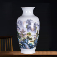 景韵雅成雅成陶瓷 手工插花器花瓶装饰品摆件 现代简约家居客厅电视柜瓷器 江南春色观音瓶