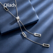 Qlady女士氣質(zhì)簡(jiǎn)約毛衣鏈女長(zhǎng)款項(xiàng)鏈百搭流蘇衣服毛衣掛件飾品高檔時(shí)尚配飾裝飾吊墜送女友生日禮物 白金色