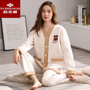 俞兆林睡衣女秋冬季新款夾層空氣棉加厚春秋純棉長(cháng)袖夾棉可外穿家居服 4301 L （建議100-120斤）