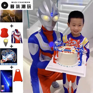 暮柒迪迦奧特曼皮套正成人版服裝兒童成人賽羅真人皮套超人走秀 110cm 迪迦連體服+手套+面具