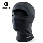 洛克兄弟（ROCKBROS）保暖頭套加絨摩托電動(dòng)自行車(chē)全臉騎行面罩秋冬季防風(fēng)圍脖帽子男女 秋冬抓絨防滑款-黑/全盔推薦