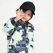 安奈兒（Annil）童裝男童中長款羽絨服冬鴨絨大童時(shí)尚休閑羽絨外套加厚 F029藍(lán)綠花 90cm