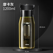 PAKCHOICE磁彈泡茶水分離杯子男士nobvan磁吸力大容量防摔父親節(jié)生日禮物男 第三代灰色Tritan杯身 1200ml 1個(gè)