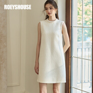 ROEYSHOUSE羅衣法式重工釘珠連衣裙春季新款時尚小香風(fēng)粗花呢裙子11207 米白色 M