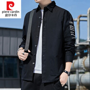 皮爾卡丹（pierre cardin）薄歀純.棉針織襯衫男長袖春夏款青年工裝上班上衣七.分袖 631長款黑色 2XL 75-80公斤