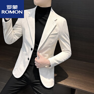 羅蒙（ROMON）燈芯絨男士休閑西裝外套春秋款2025新款單西春天衣服男款西服上衣 米白色 XL 建議140斤以?xún)?
                                         title=