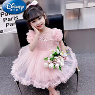 迪士尼（Disney）女童公主裙春夏裝2025新款韓版兒童裝洋氣連衣裙 粉紅色 110碼建議身高100cm