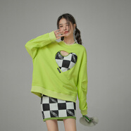 CHUU甜酷衛(wèi)衣女秋季新款時(shí)尚設(shè)計(jì)感愛(ài)心鏤空別致上衣NOONEELSE 檸檬黃 均碼