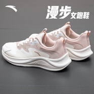 安踏漫步運動(dòng)鞋女鞋2025夏季皮網(wǎng)面透氣輕便防潑水軟底耐磨跑步鞋子女 漫步網(wǎng)面|象牙白/藕灰-6 37.5