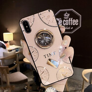 卓昇 蘋果XS max手機(jī)殼女款鑲鉆iPhone XS指環(huán)7/8plus防摔XR全包潮流網(wǎng)紅帶掛繩 蘋果XSmax 玫瑰金