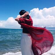 多菲尼森披肩圍巾女防曬包頭巾沙漠埃及迪拜海邊旅游拍照棉麻紗巾沙灘絲巾 披肩絲巾【包邊酒紅】140*180CM