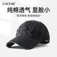 CACUSS棒球帽男四季軟頂破洞鴨舌帽女潮流時(shí)尚遮陽(yáng)防曬帽休閑戶外太陽(yáng)帽