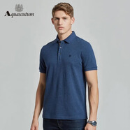 雅格獅丹AQUASCUTUM雅格獅丹經(jīng)典刺繡短袖夏季百搭商務(wù)休閑PL02 深藍色 L