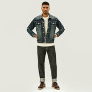 Mbbcar小腳Mbbcar歐美西海岸原宿潮重磅洗水黑牛赤耳丹寧牛仔褲718A 原漿黑 28 /M