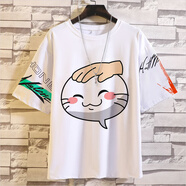 洛必達(dá)火影忍者手游動漫衣服決斗場摸頭挑釁表情包男女學(xué)生t恤五 （圖15） M