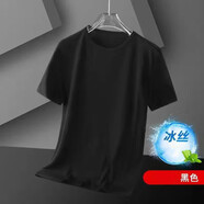 嘉曄（JIAYE）網(wǎng)眼T恤男薄款冰絲短袖t恤男士打底衫運動衣服 黑色 2XL