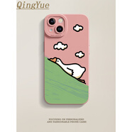 LISM適用iPhone15Pro手機殼蘋(píng)果14/13云朵大白鵝12液態(tài)硅膠11全包防摔 粉色QY15大白鵝 iPhone 6 plus