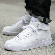 耐克（NIKE）Air Force 1 Mid '07 AF 1  男子空軍一號(hào)高幫運(yùn)動(dòng)板鞋 全白中幫CW2289-111 39