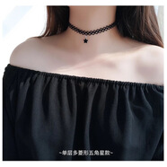 夢(mèng)逸日韓精品原宿頸帶鎖骨項(xiàng)鏈頸圈黑色復(fù)古女短款皮繩項(xiàng)圈頸鏈飾品 大氣黑 黑色