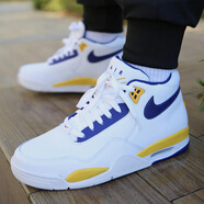 耐克（NIKE）籃球鞋男鞋2025冬季新款AIR FLIGHT 89休閑鞋aj4兄弟氣墊運動(dòng)鞋 BQ4212-102紫金湖人 40