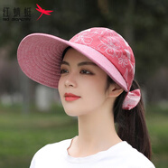 紅蜻蜓 帽子女夏遮陽(yáng)涼帽防紫外線(xiàn)太陽(yáng)帽大沿時(shí)尚空頂帽防曬騎車(chē)遮陽(yáng)帽 款式四 15CM大檐