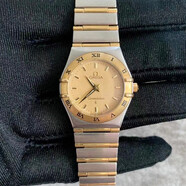 【二手95新】歐米茄女表 歐米茄星座女表間金腕表 18K黃金鉆刻二手鐘表 二手奢侈品腕表二手手表 18K黃金22.5表盤(pán)1262.10.00