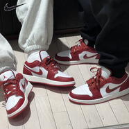 耐克（NIKE）【潮】Air Jordan aj1板鞋男女情侶新款低幫休閑運(yùn)動(dòng)籃球鞋休閑鞋 FJ3465/FJ3459-160白紅 女款GS 36.5