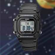 卡西歐（CASIO）男女學(xué)生ins風(fēng)復(fù)古小方塊兒童表F-91WC-2A/4A/4A2 1B 7A 9A電子表 W-218H-1A武士黑 【附加貼膜】