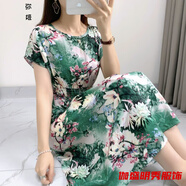 口旋夏季連衣裙女高檔氣質(zhì)洋氣連衣裙夏民族風(fēng)棉綢碎花連衣裙度假海邊 G11 蝙蝠袖新 M 80-95